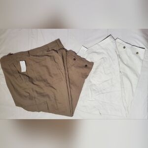 a New Day Brown and Cream Linen Rayon Pants Size 26